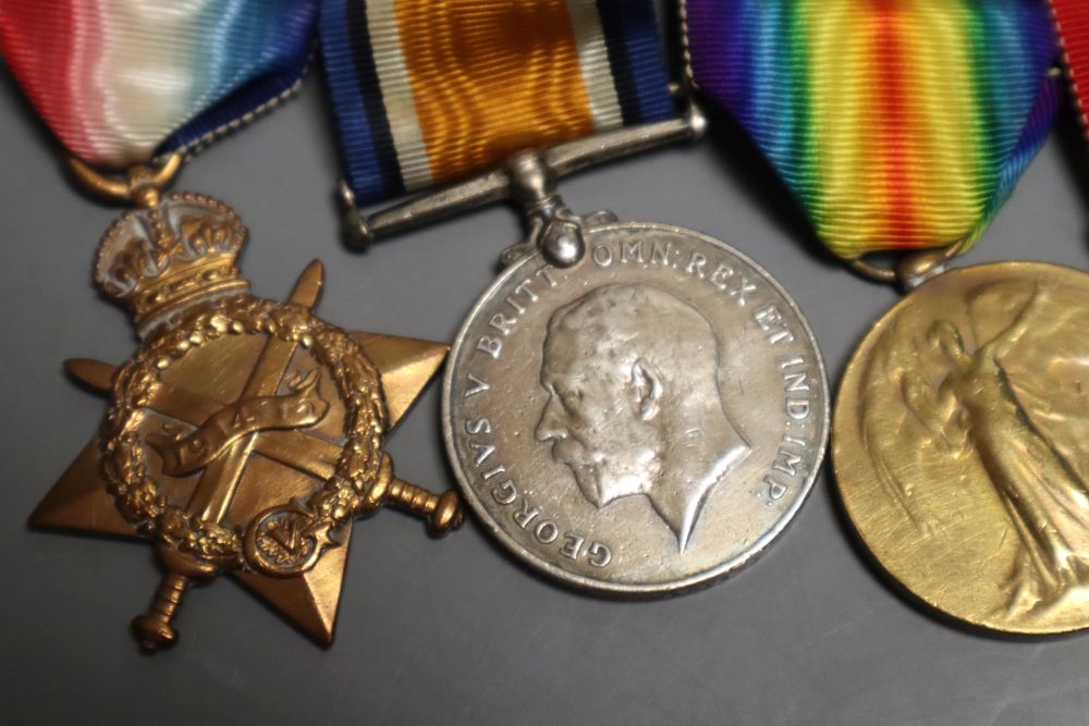 A group of three WWI medals to 9274 L.Cpl.C.Jarvis, Shrops Light Infantry and three other medals